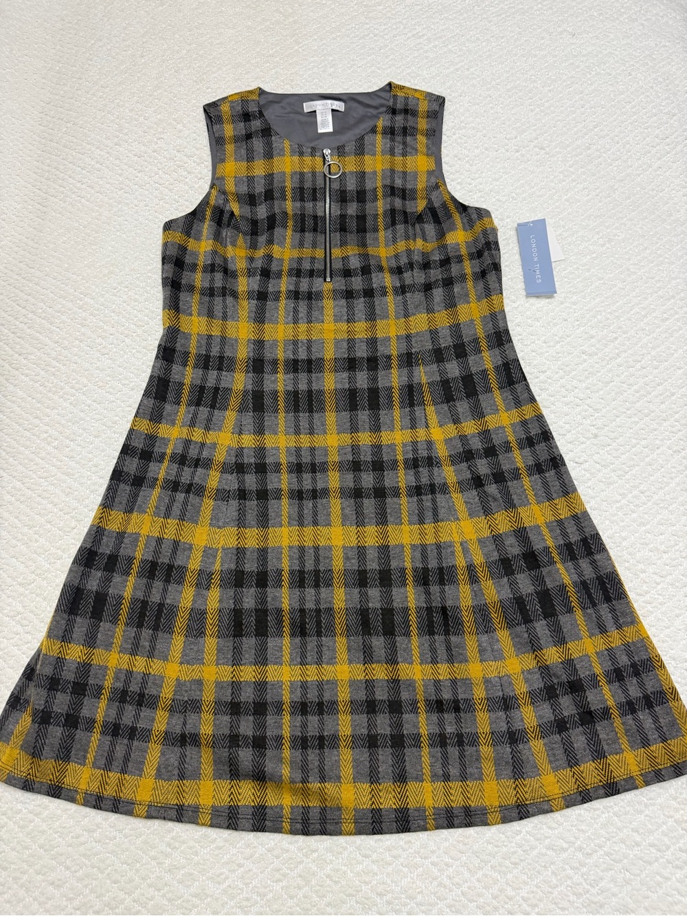 London Times Sleeveless Plaid Dress Women’s Size 10 NWT - Picture 4 of 9